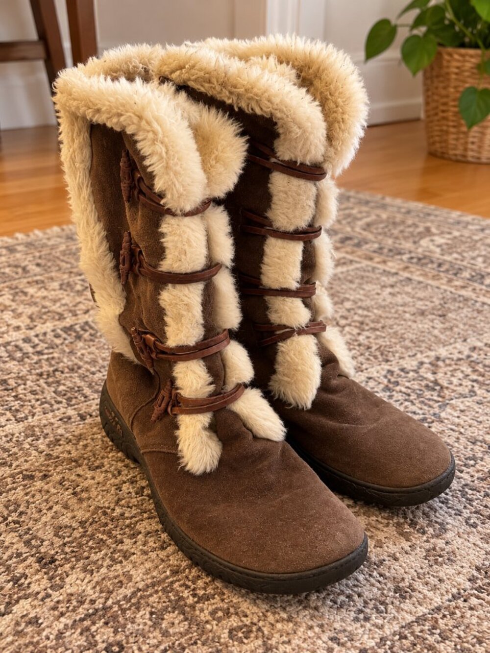 Roberto Vianni Brown Suede Faux Fur Tall Winter Boots